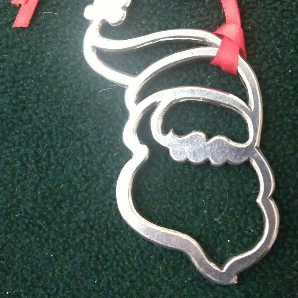 Salisbury's Pewter Santa Clause w/ Red Ribbon NEW